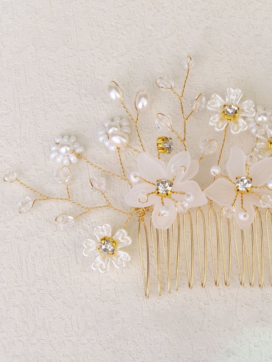 Crystal/Pearl Hair Combs Hair Accessories 3 Pcs - KissProm