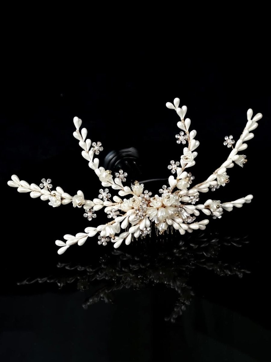 Rhinestone Pearl Bridal Hair Accessories Comb - KissProm