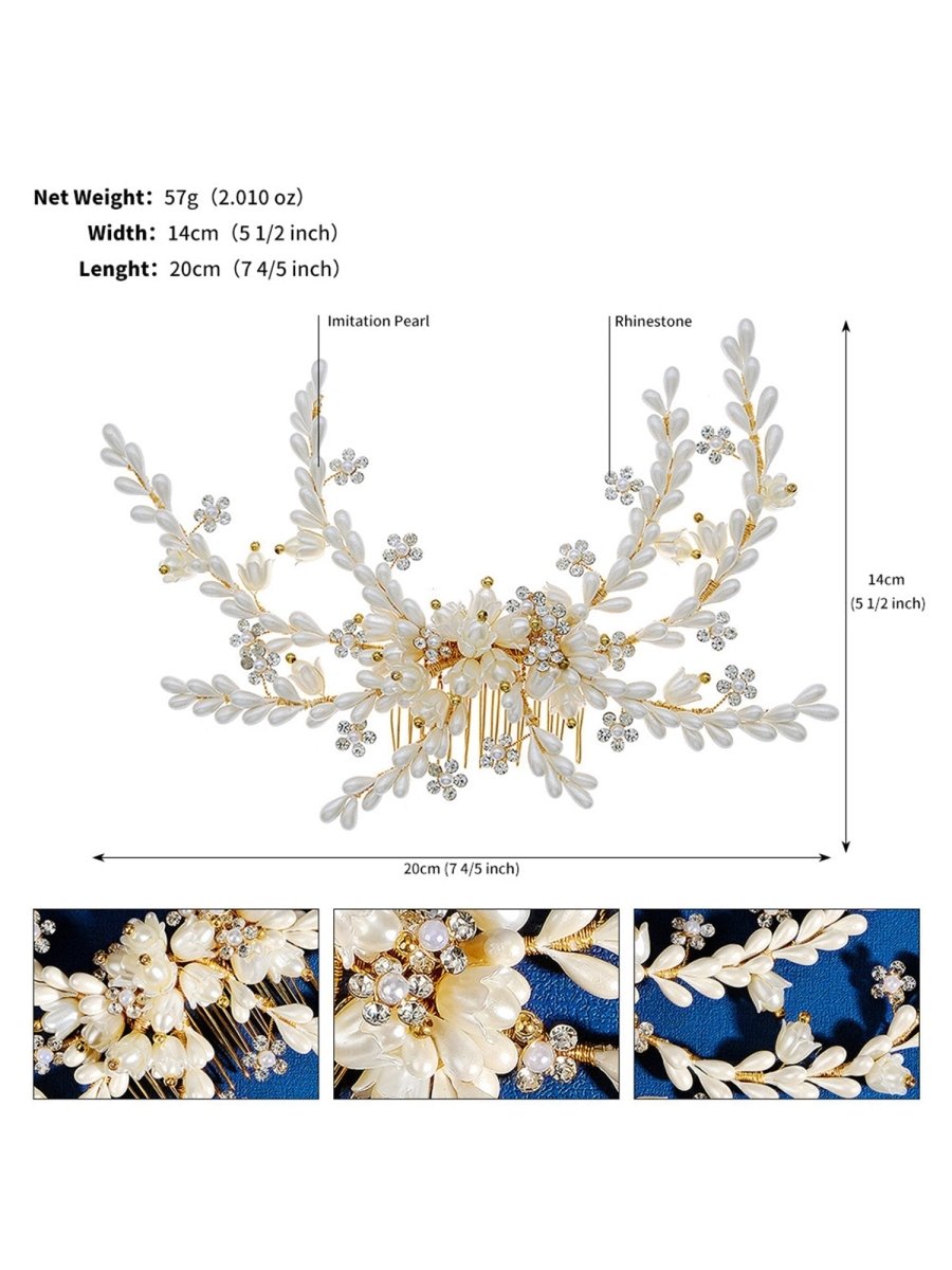 Rhinestone Pearl Bridal Hair Accessories Comb - KissProm