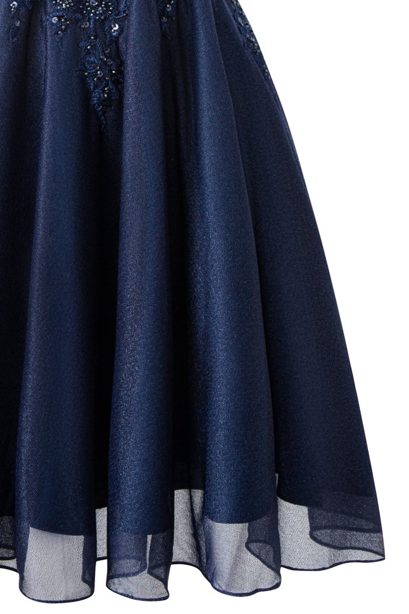 Evelyn Navy Blue | A - line Chiffon Short Homecoming Dress - KissProm