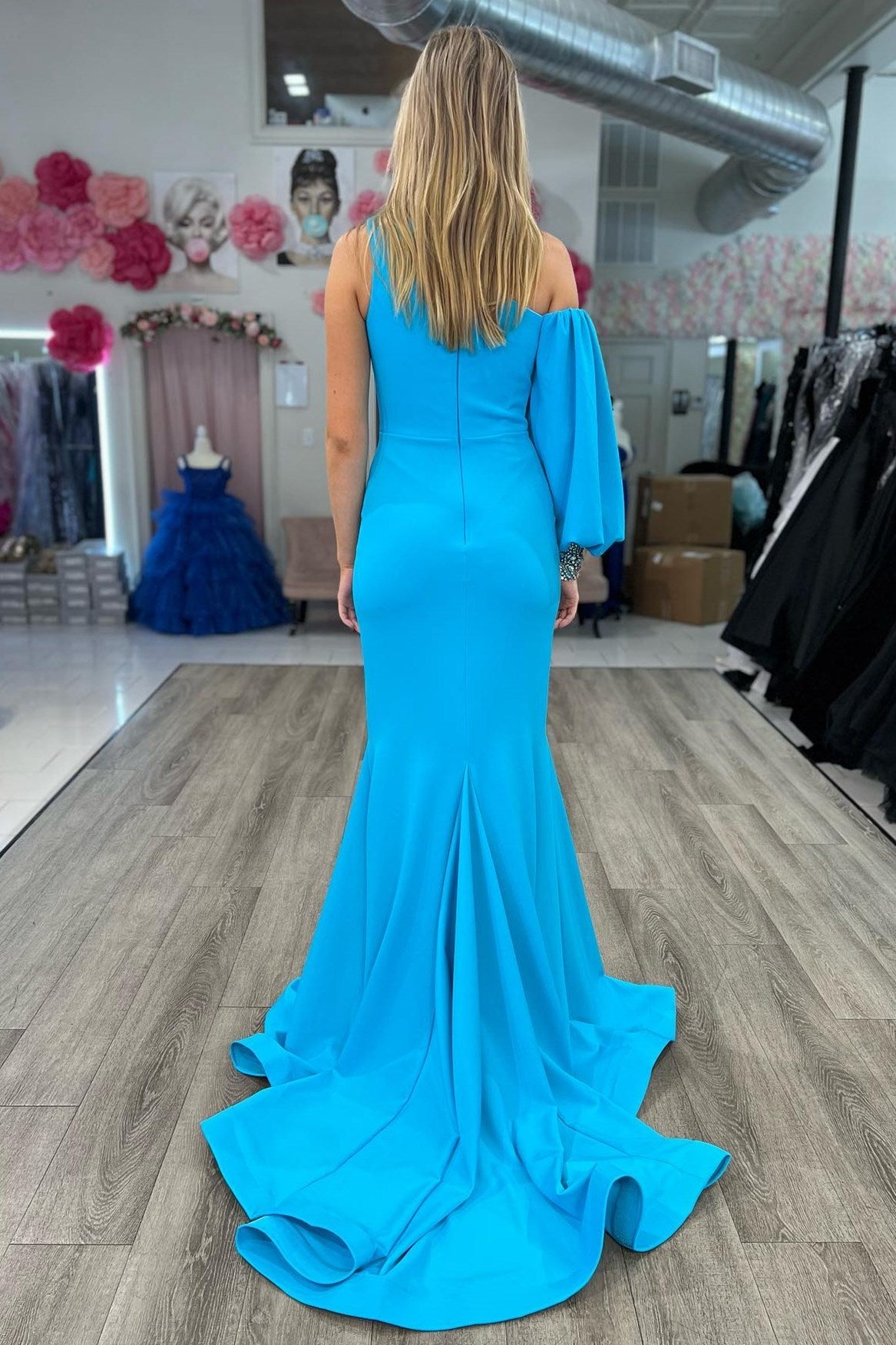 Cobalt Blue Mermaid Prom Dress