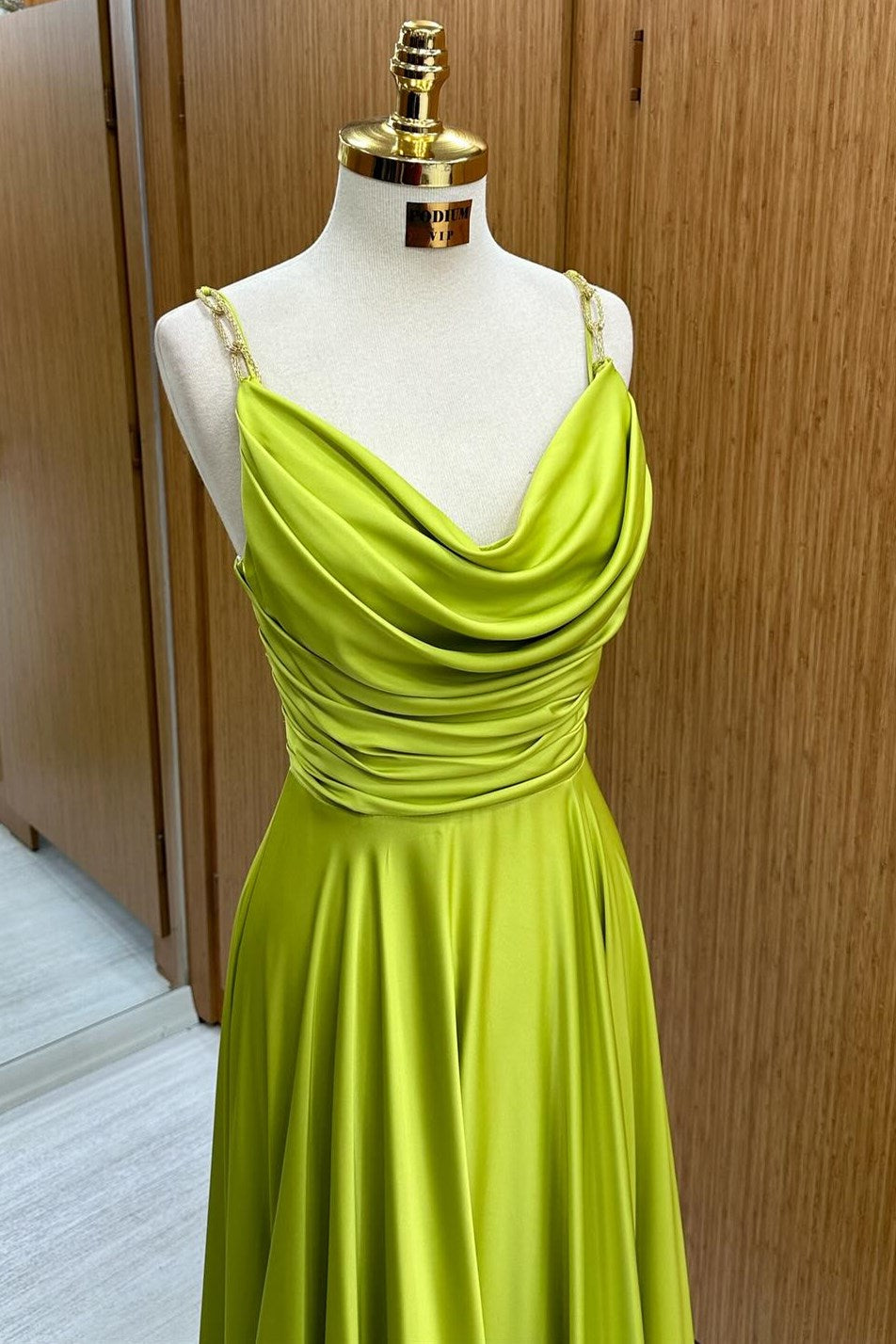 Green Cowl Dress