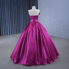 Quinceanera Dress Novelty A Line Satin Strapless Ball Gown Evening Dress for Women - KissProm