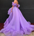 Off the Shoulder Lavender High Low Quinceanera Dresses - KissProm