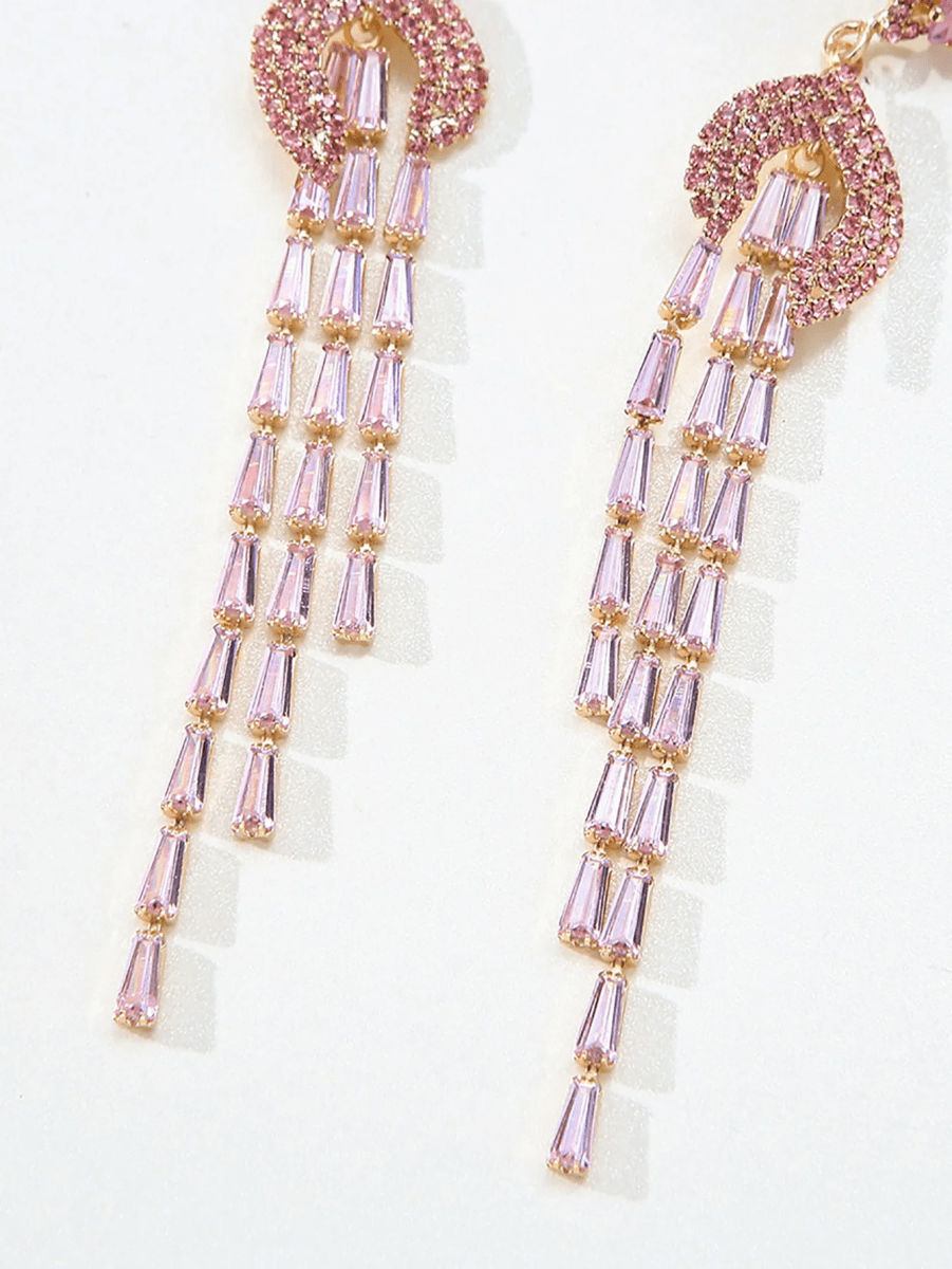 Pink Tassel Vintage Long Earrings - KissProm