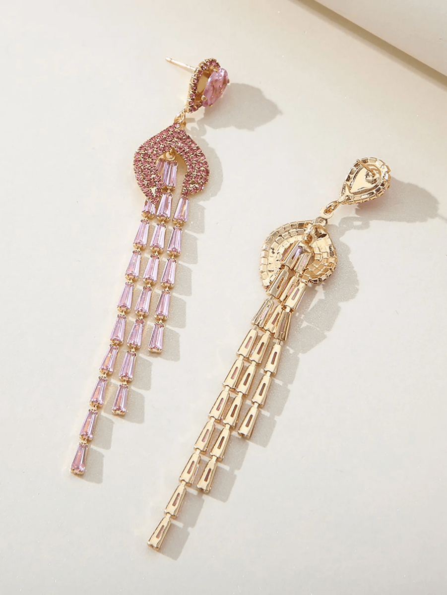 Pink Tassel Vintage Long Earrings - KissProm