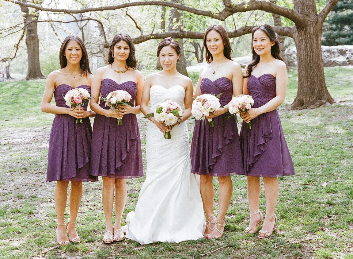 Simple Sweetheart Chiffon Purple Short Pleats Bridesmaid Dress