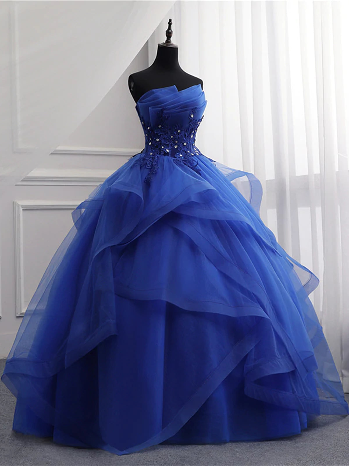 Royal Blue Lace Prom Dresses Royal Blue Lace Formal Graduation Dresses