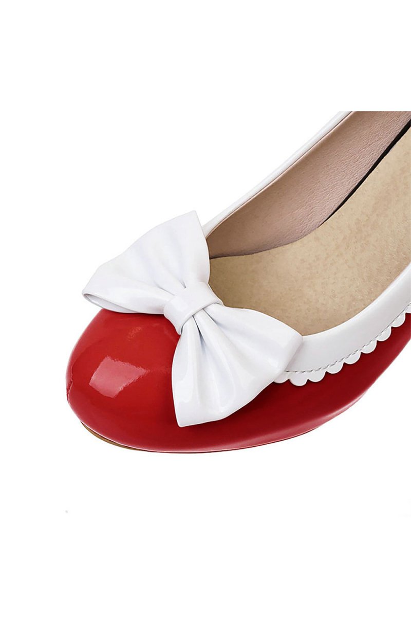 Retro Bowknot High Heels Shoes - KissProm