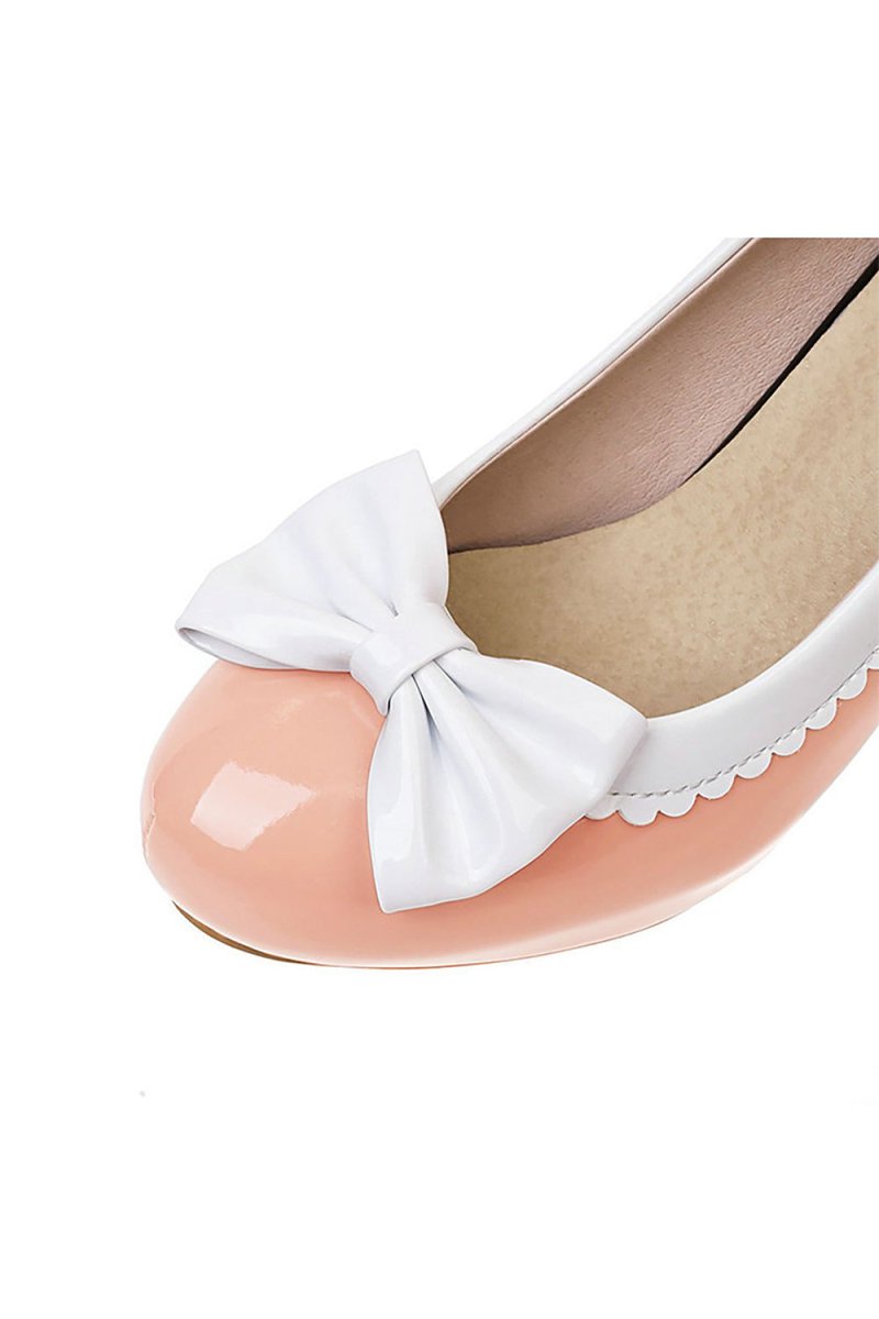 Retro Bowknot High Heels Shoes - KissProm