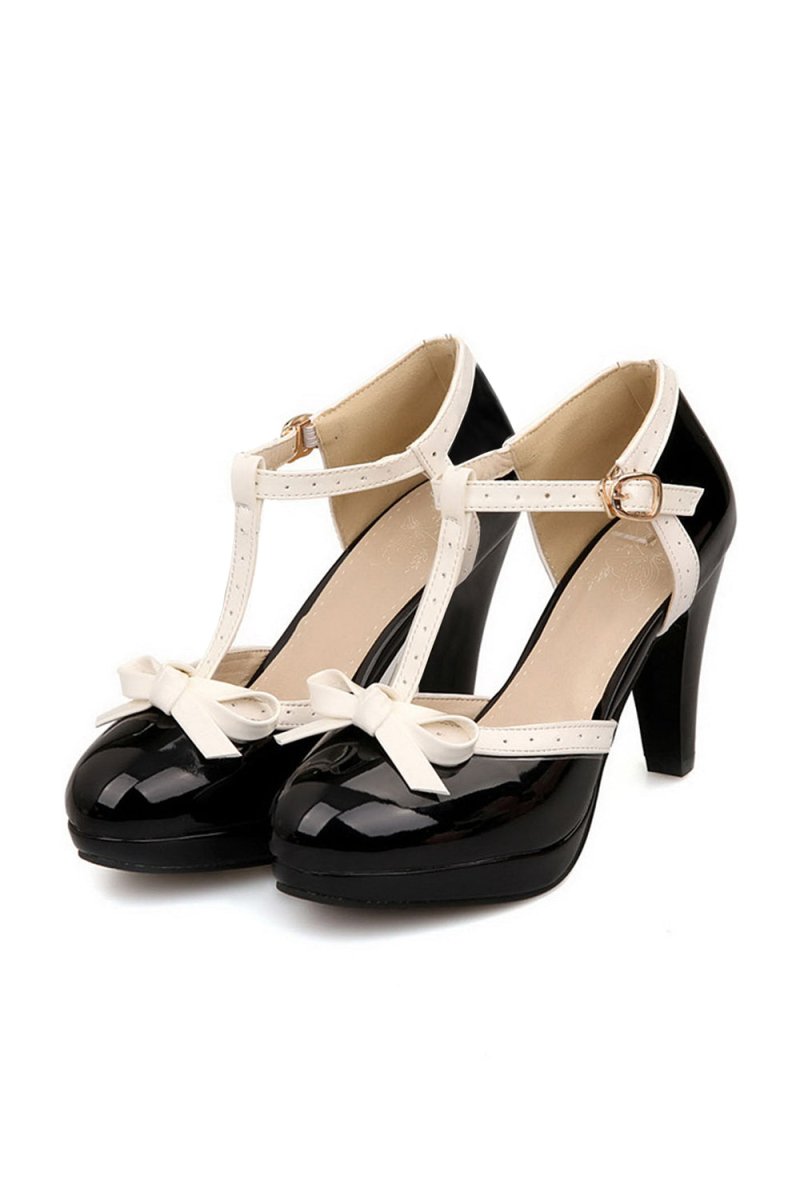 Retro Bow High Heel Shoes - KissProm