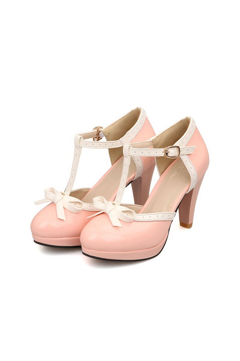 Retro Bow High Heel Shoes - KissProm