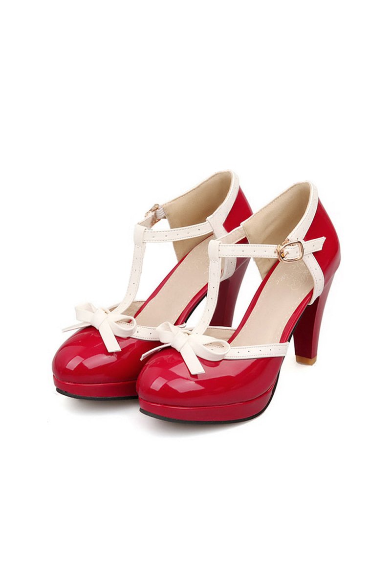 Retro Bow High Heel Shoes - KissProm