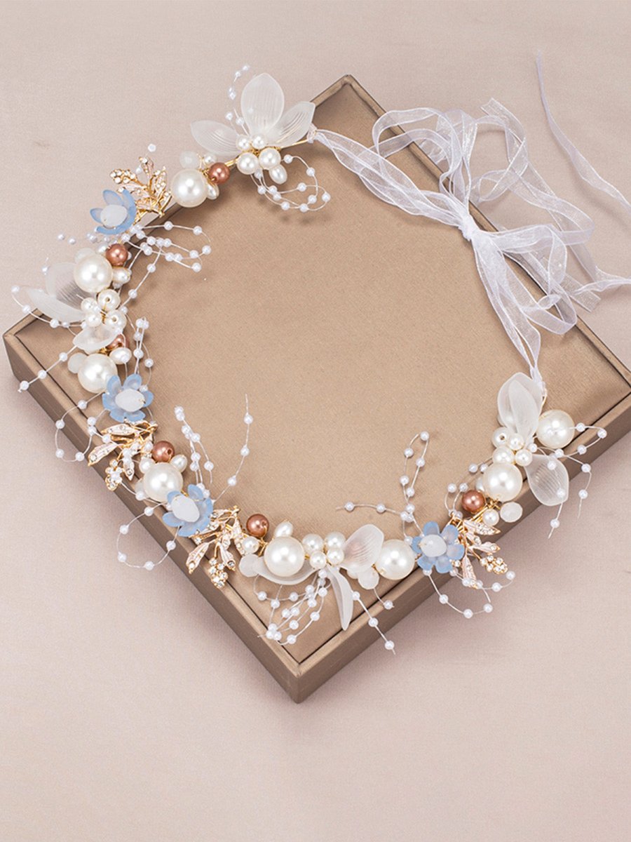 The Bride Flower Girl Leaf Pearl Headband - KissProm