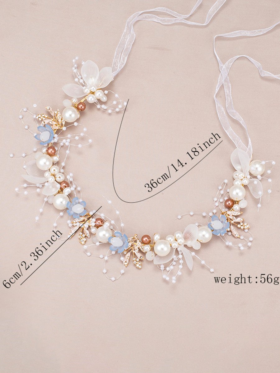 The Bride Flower Girl Leaf Pearl Headband - KissProm