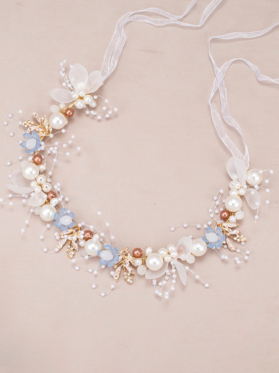 The Bride Flower Girl Leaf Pearl Headband - KissProm