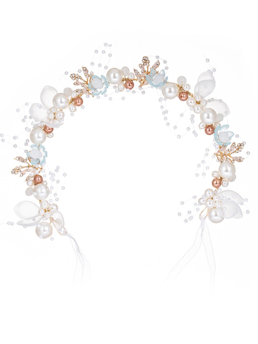 The Bride Flower Girl Leaf Pearl Headband - KissProm