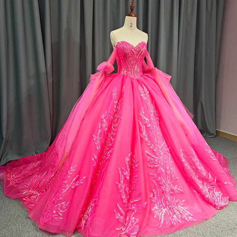 Hot pink ball gowns hotsell