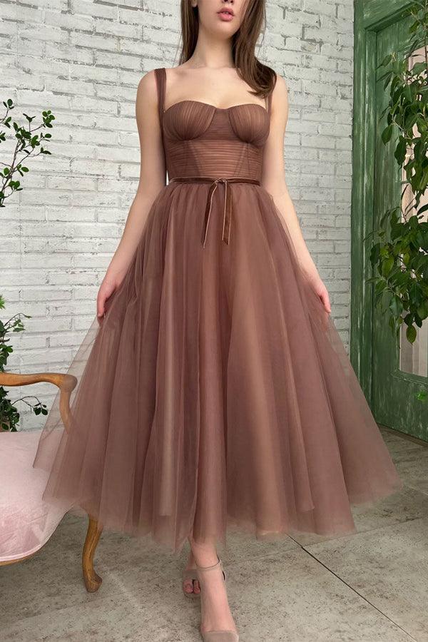 Simple tea shop length dresses