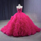 Quinceanera Dress Stylish Luxury Evening Dresses Sweep Train Sleeveless Pleated Ball Gown - KissProm