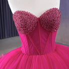 Quinceanera Dress Stylish Luxury Evening Dresses Sweep Train Sleeveless Pleated Ball Gown - KissProm