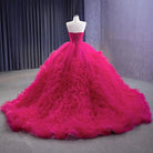 Quinceanera Dress Stylish Luxury Evening Dresses Sweep Train Sleeveless Pleated Ball Gown - KissProm