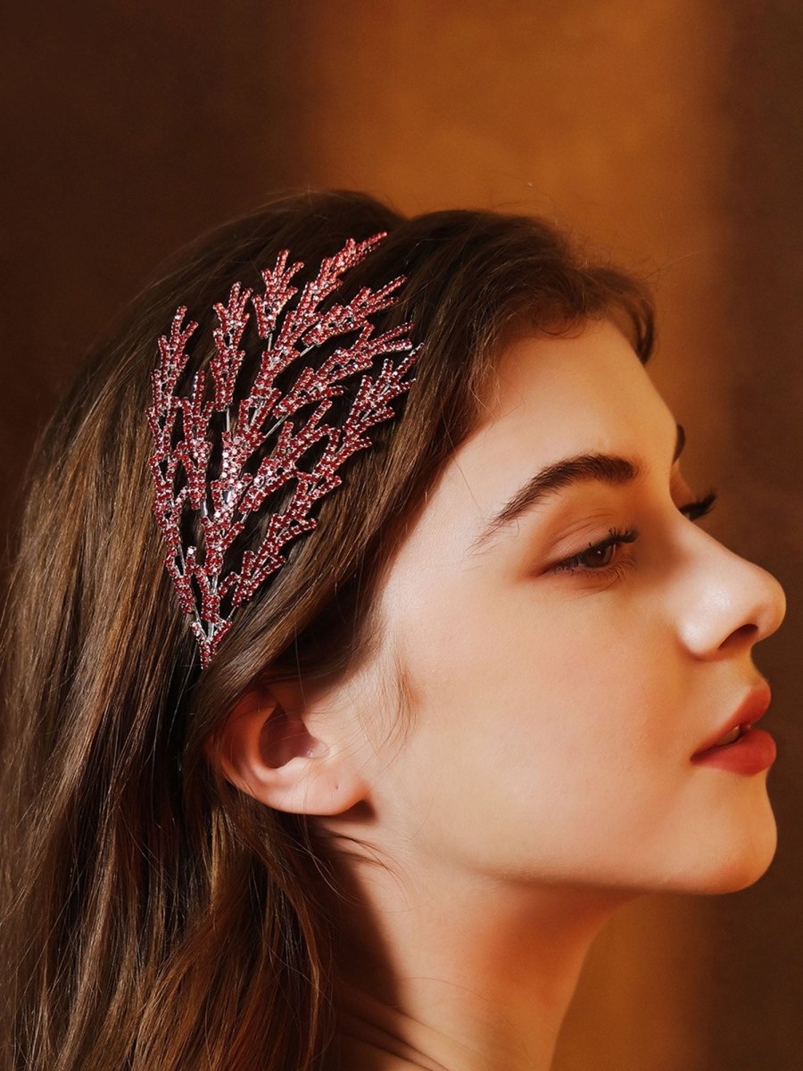 Metal Super Shiny Rhinestone Wide Headband Hair Accessories - KissProm