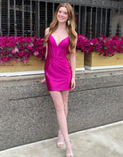 KissProm Chic Fuchsia Tight Short Homecoming Dress