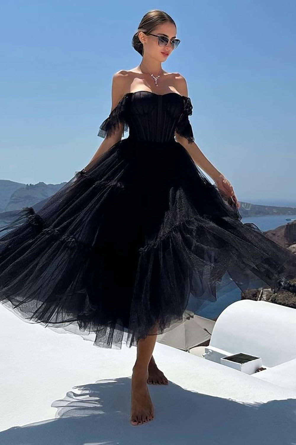 krisa One Shoulder Ruffle Dress in Black | REVOLVE