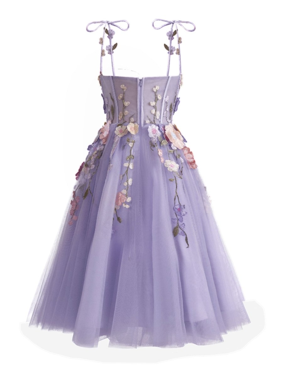 Janeka | A - Line Lavender Bloom Mini Homecoming Dress - KissProm