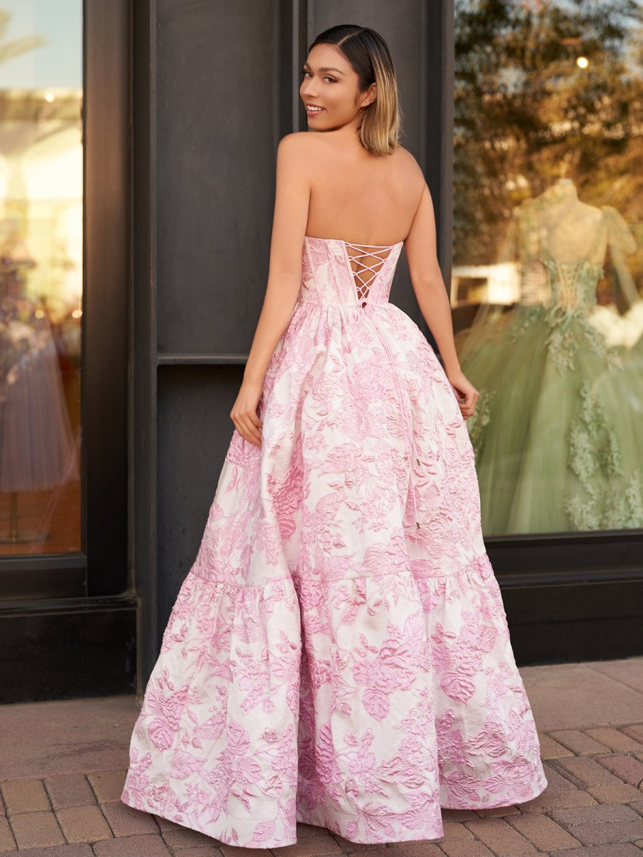 Delice | A - Line Sweetheart Floral Printed Long Prom Dresses - KissProm