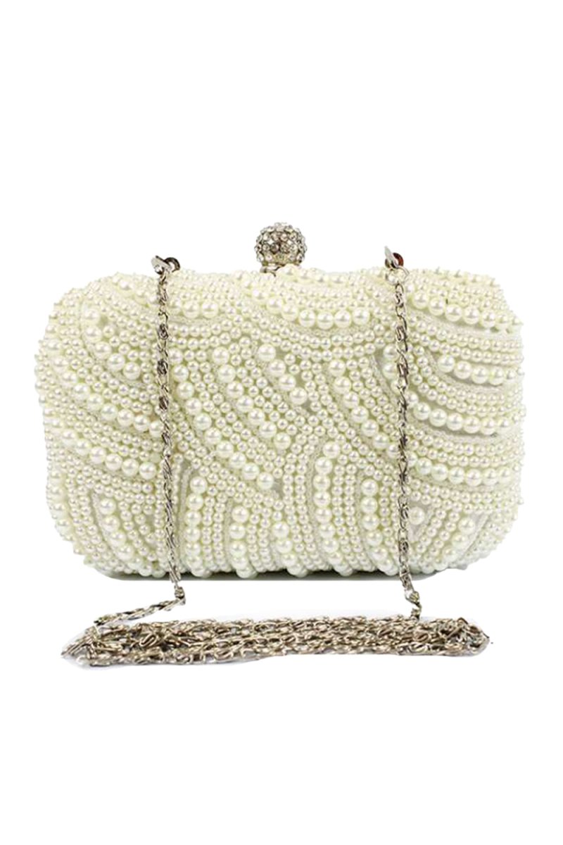 Amazing Pearl With Crystal/Rhinestone Chain Clutches - KissProm