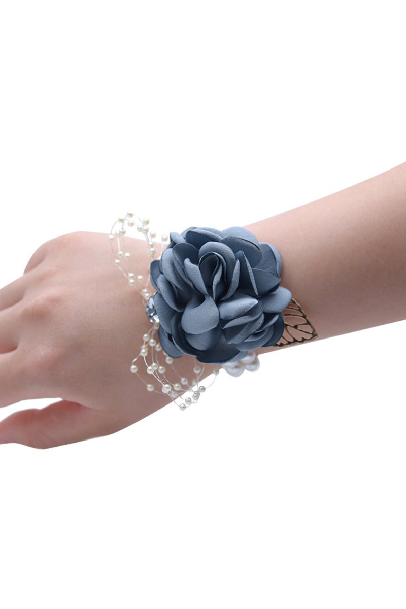 Artificial Silk Roses Wedding Bridesmaid Wrist Corsage - KissProm