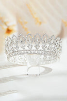 Baroque Silver Sparkly Crystal Crown - KissProm