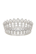 Baroque Silver Sparkly Crystal Crown - KissProm