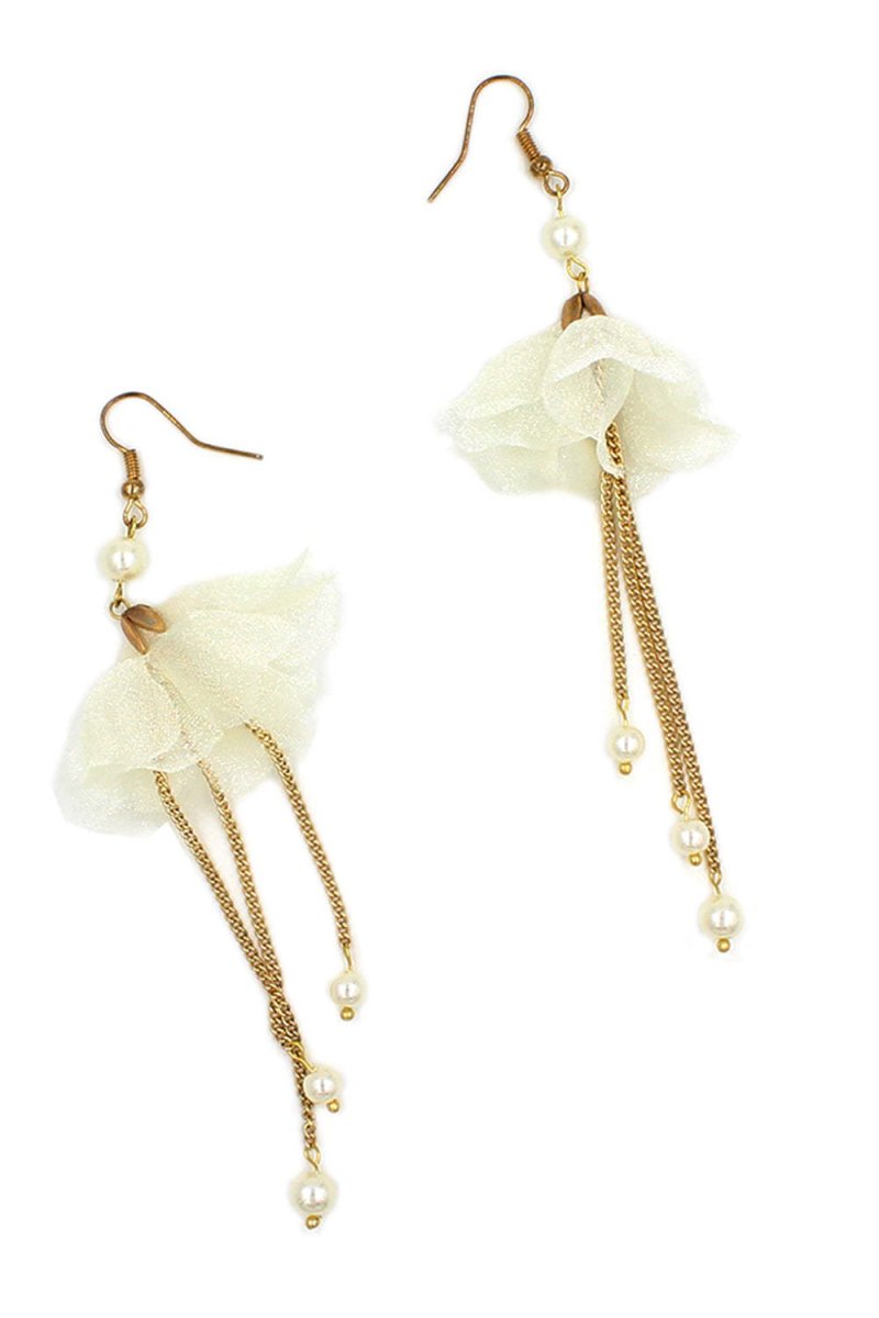 Beaded Flower Bridal Headband Earrings - KissProm