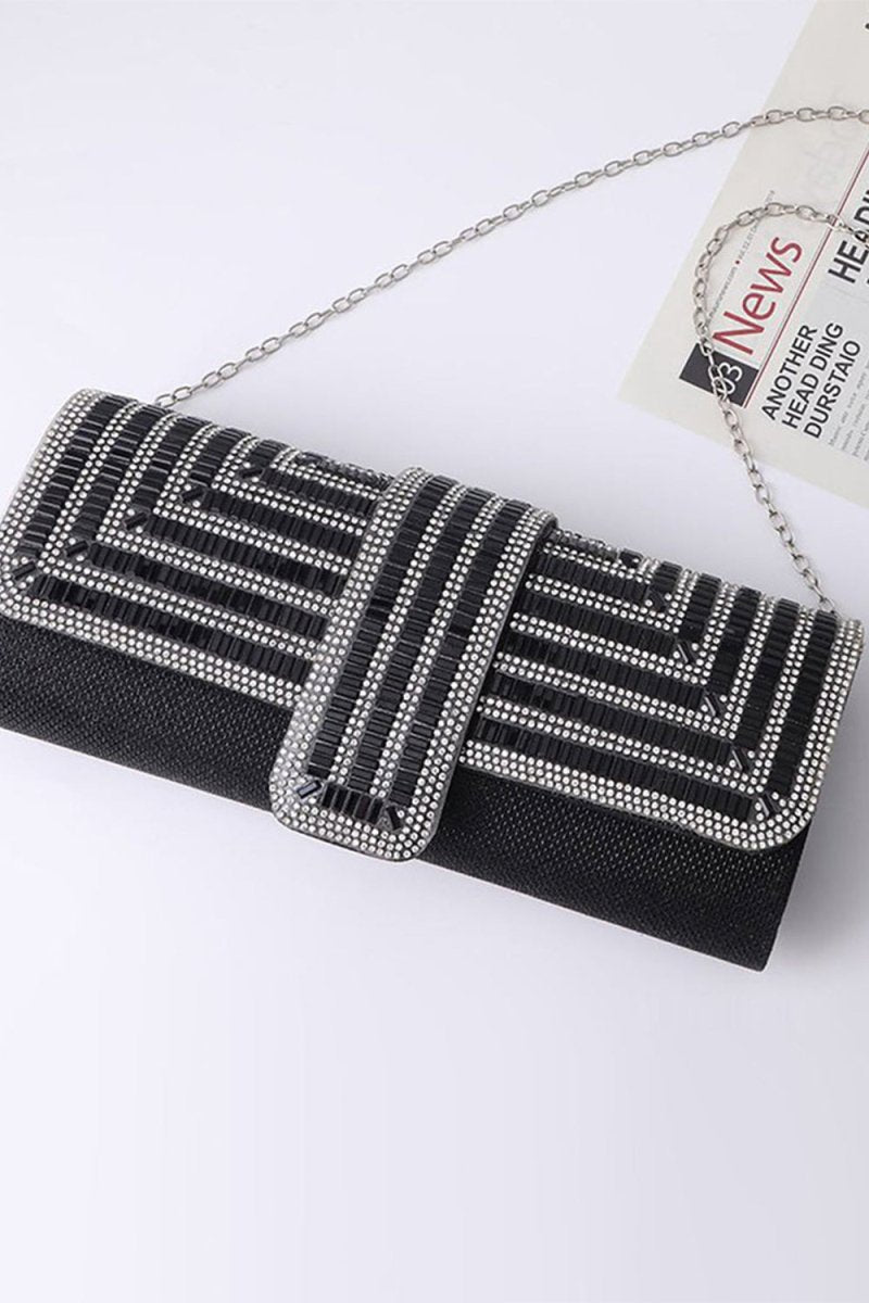 Black Crossbody Chain Handbag - KissProm