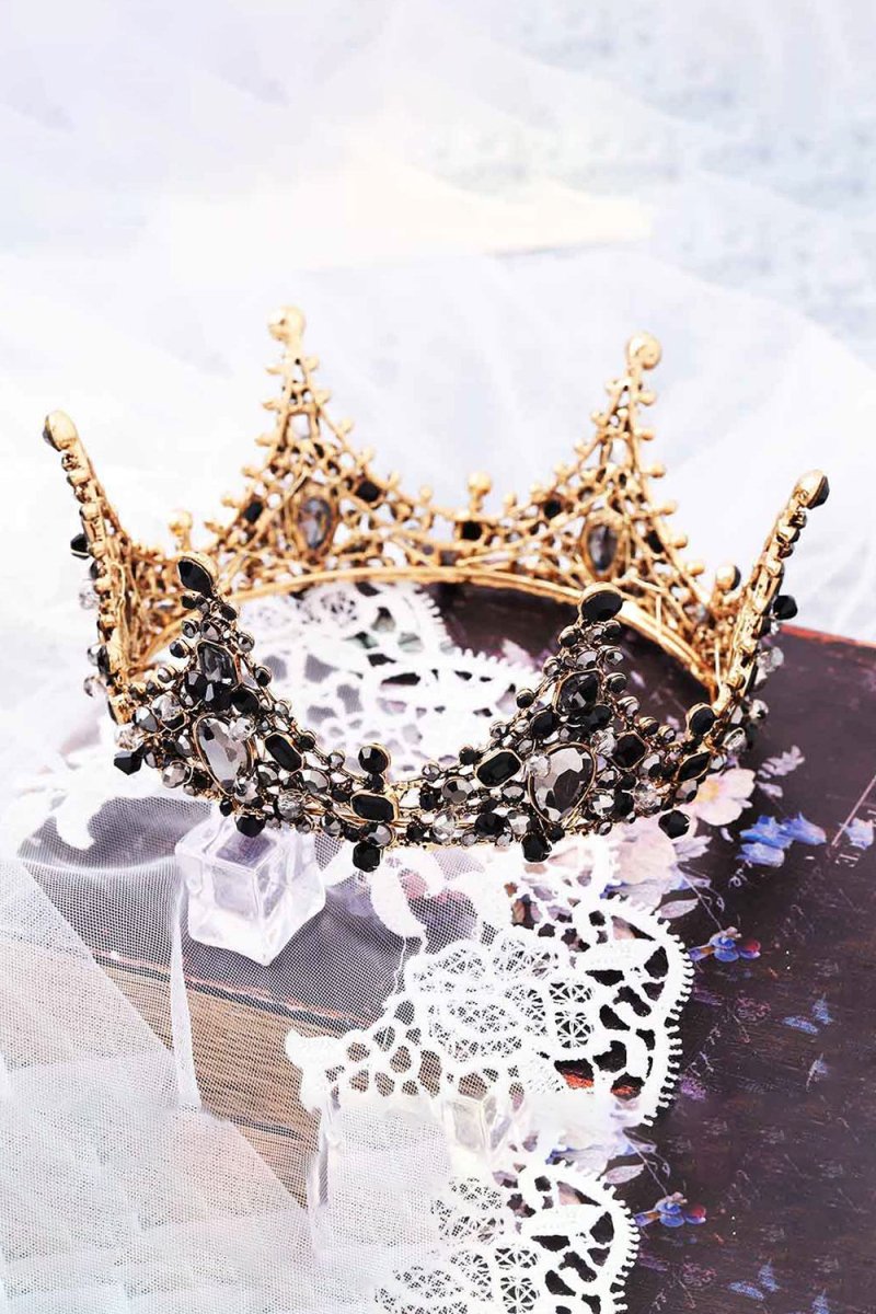 Black Gothic Crystal Crown - KissProm