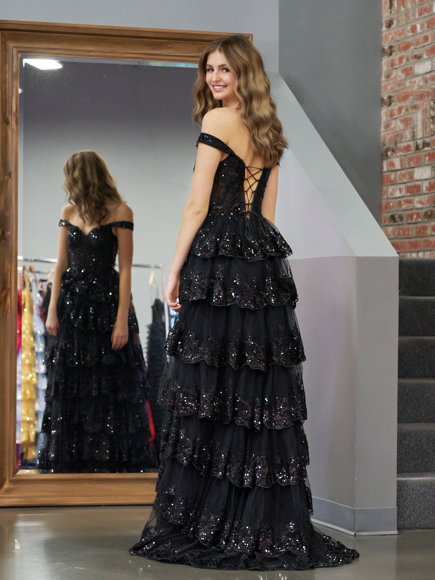 black princess sweetheart prom dress