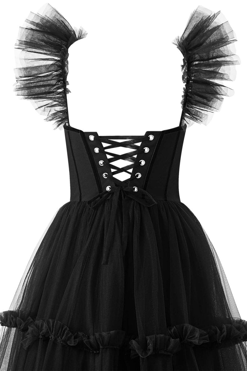 Katalina |A - Line Corset Ruffled Tulle Prom Dress - KissProm