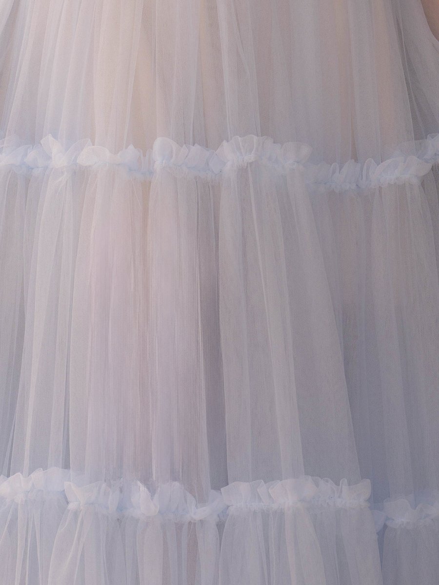 Katalina |A - Line Corset Ruffled Tulle Prom Dress - KissProm