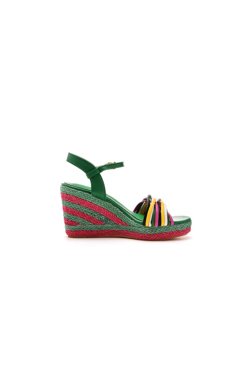 Bohemian Open Toe Platform Sandals Woven Straw Wedges - KissProm