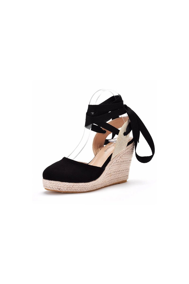 Bohemian Round Toe Platform Espadrille Wedge Heels - KissProm