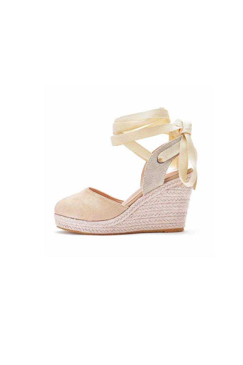 Bohemian Round Toe Platform Espadrille Wedge Heels - KissProm