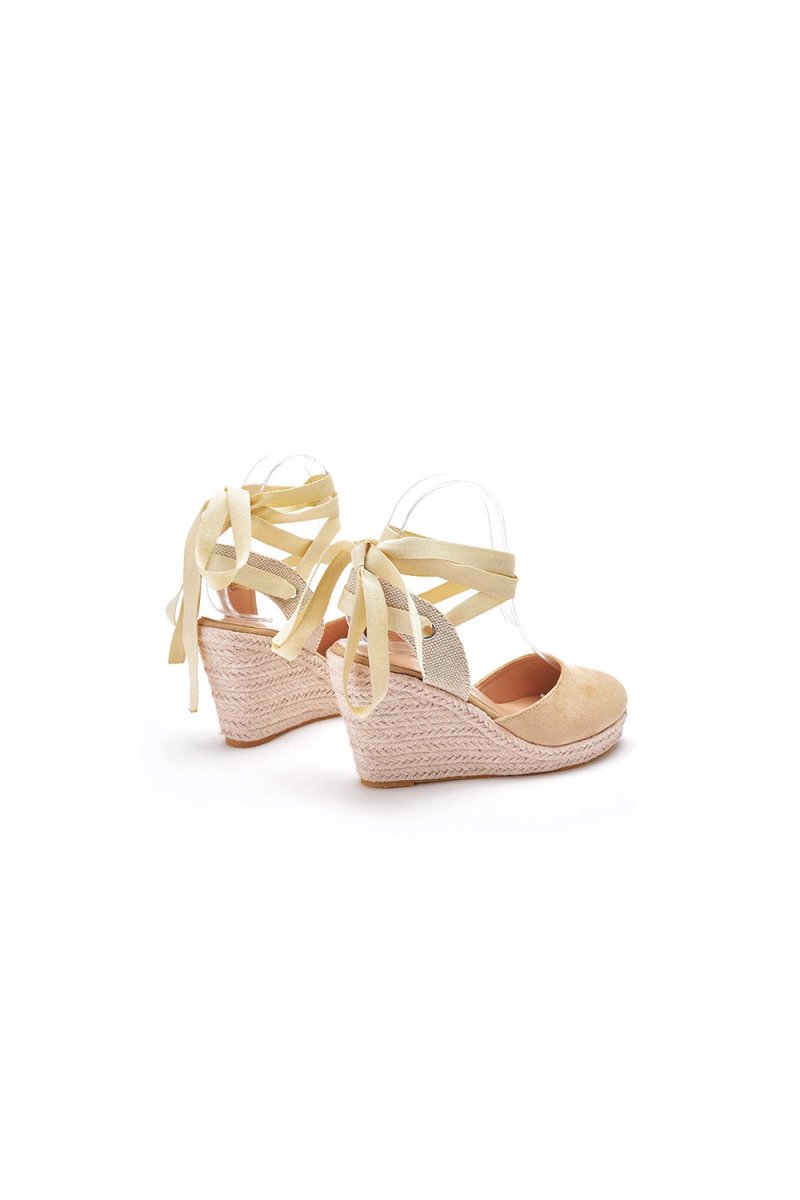 Bohemian Round Toe Platform Espadrille Wedge Heels - KissProm