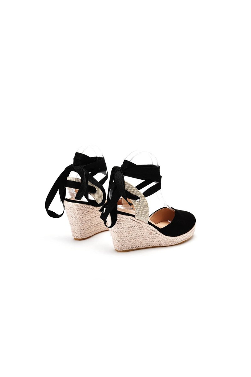 Bohemian Round Toe Platform Espadrille Wedge Heels - KissProm