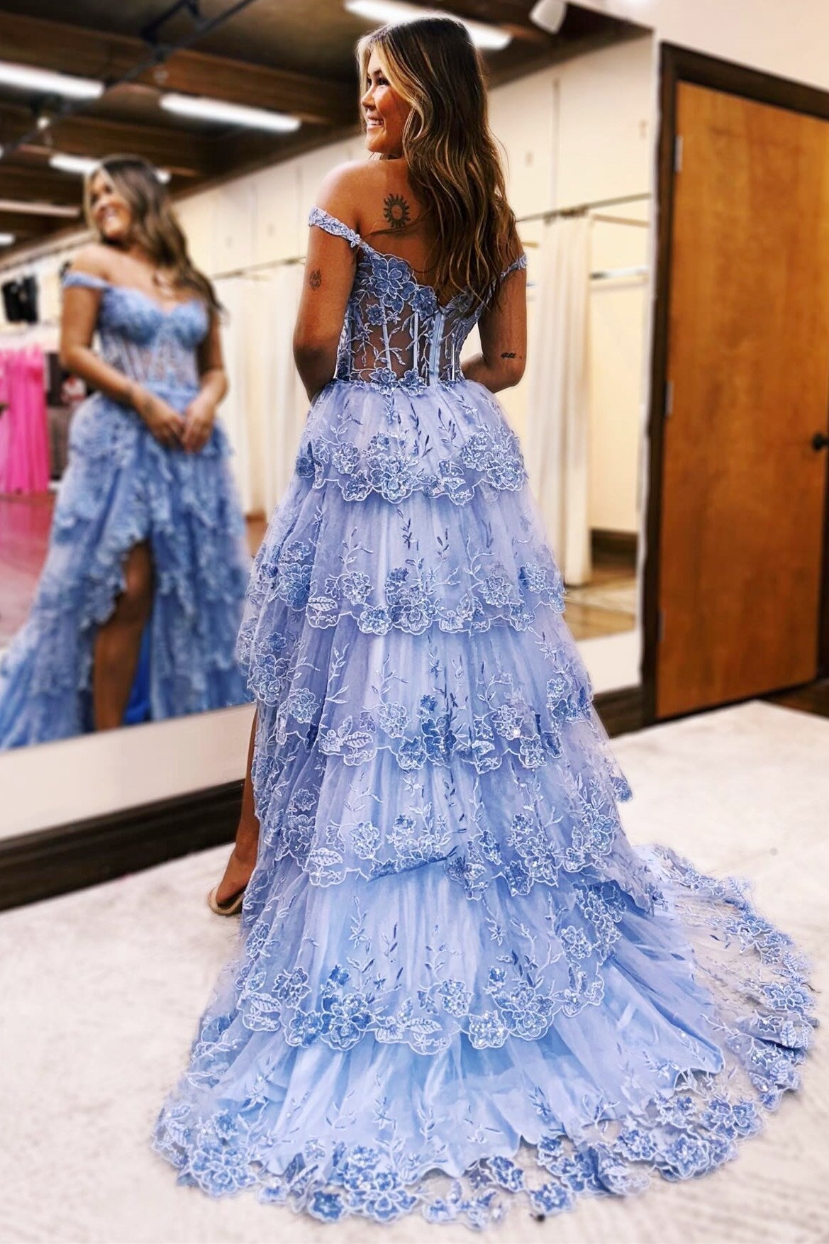 Periwinkle Ball Gown Prom Dresses