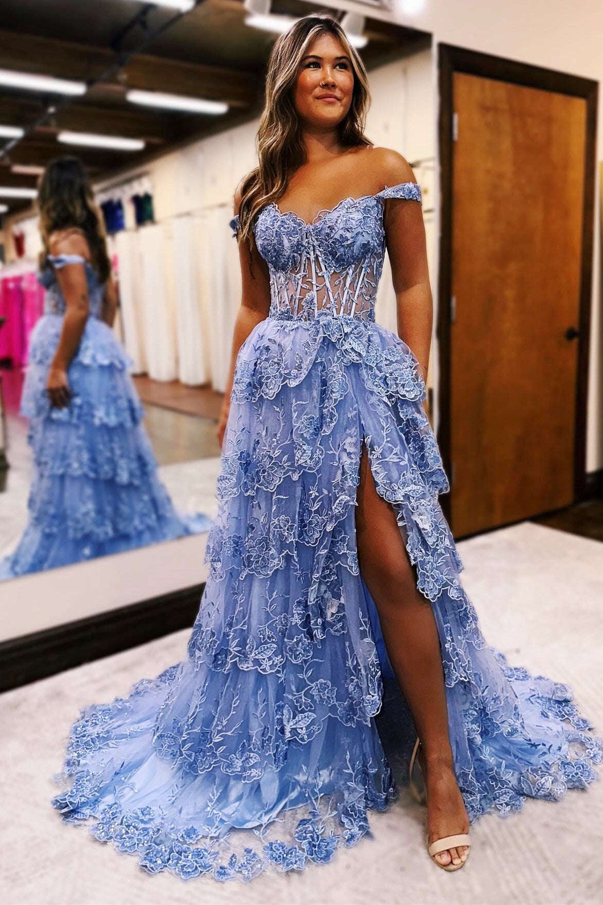 Periwinkle mermaid outlet prom dress