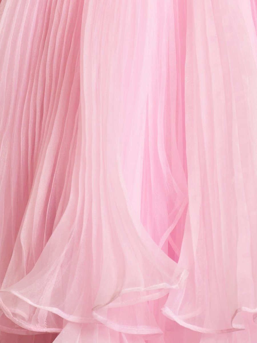 Briena | A - Line Pink Sweetheart Ruffled Short Homecoming Dress - KissProm