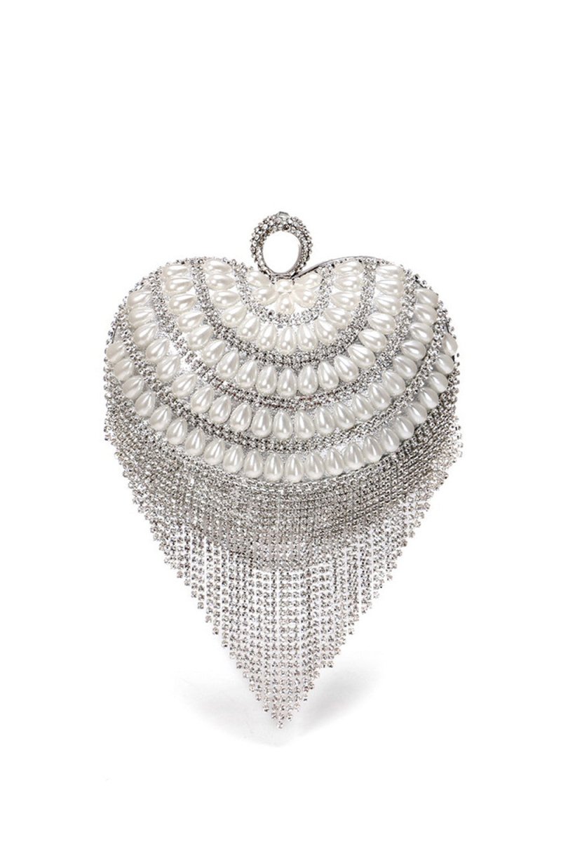 Champagne Beaded Pearls Party Clutch - KissProm